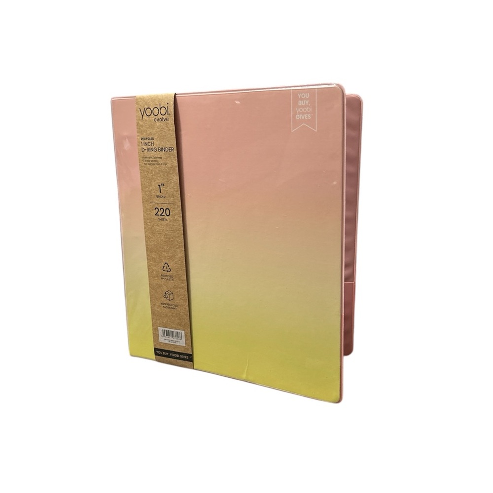 NWT Yoobi Pink and Yellow Binder